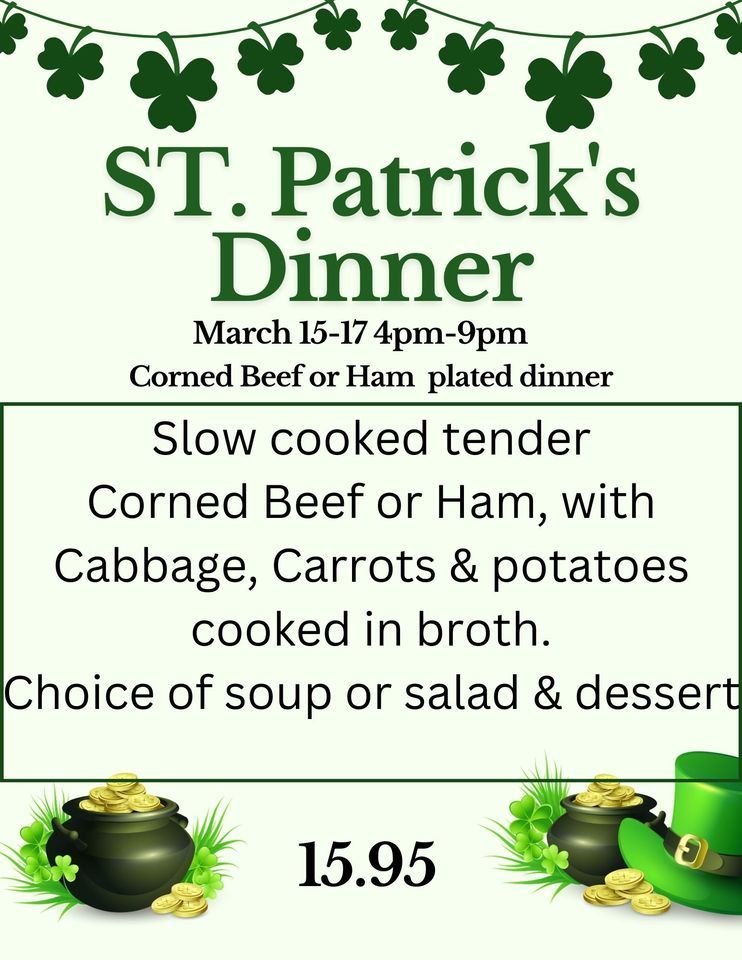St Patricks Plated DInner, 40 Gravity Planes Rd, Waymart, PA, United
