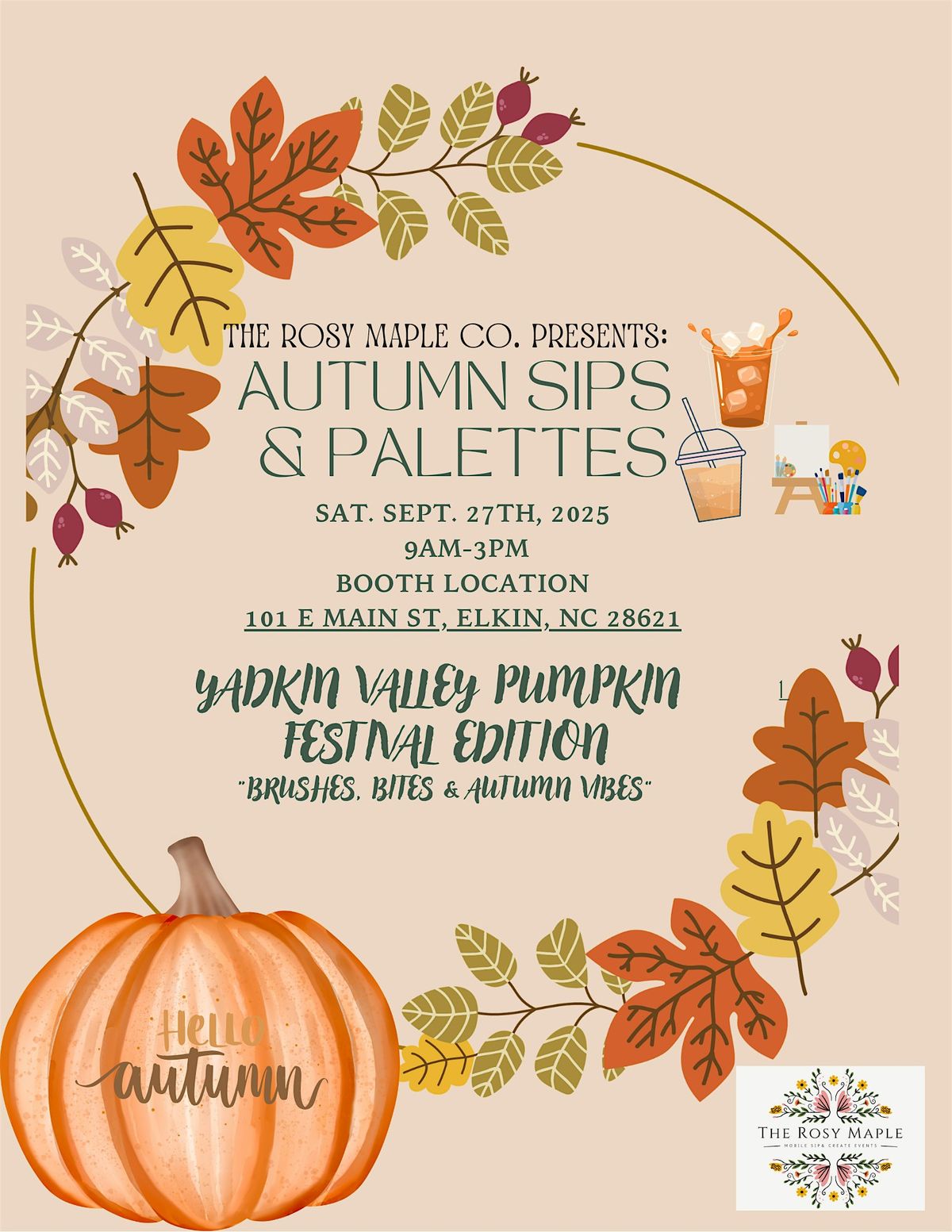 Autumn Sips & Palettes, 27 September | Event in Elkin | AllEvents