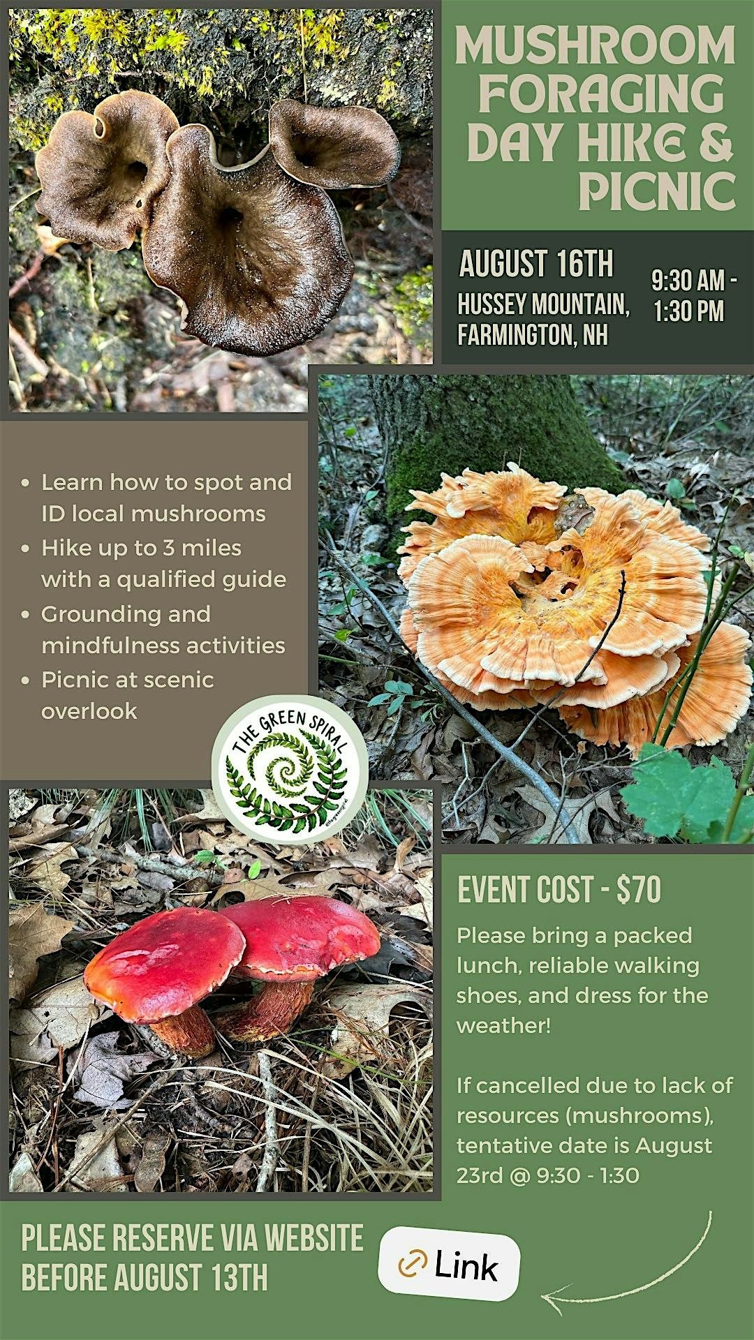 Mushroom Foraging & Picnic Day Retreat, 16 August | Event in Farmington | AllEvents