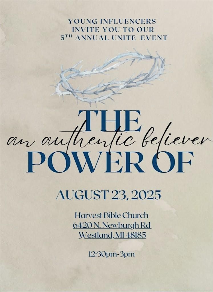 Young Influencers 2025 Unite Event ~ The Power of an Authentic Believer, 23 August | Event in Westland | AllEvents