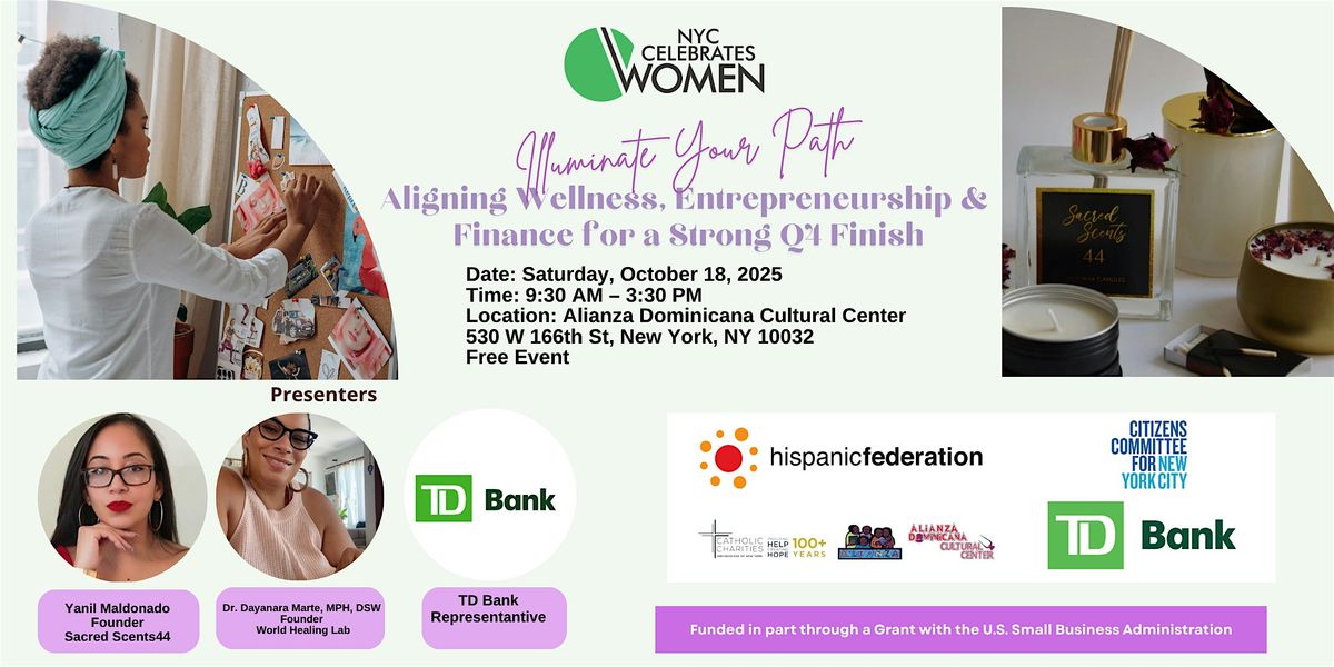 Illuminate Your Path: Aligning Wellness, Entrepreneurship & Finance, 18 October | Event in New York | AllEvents