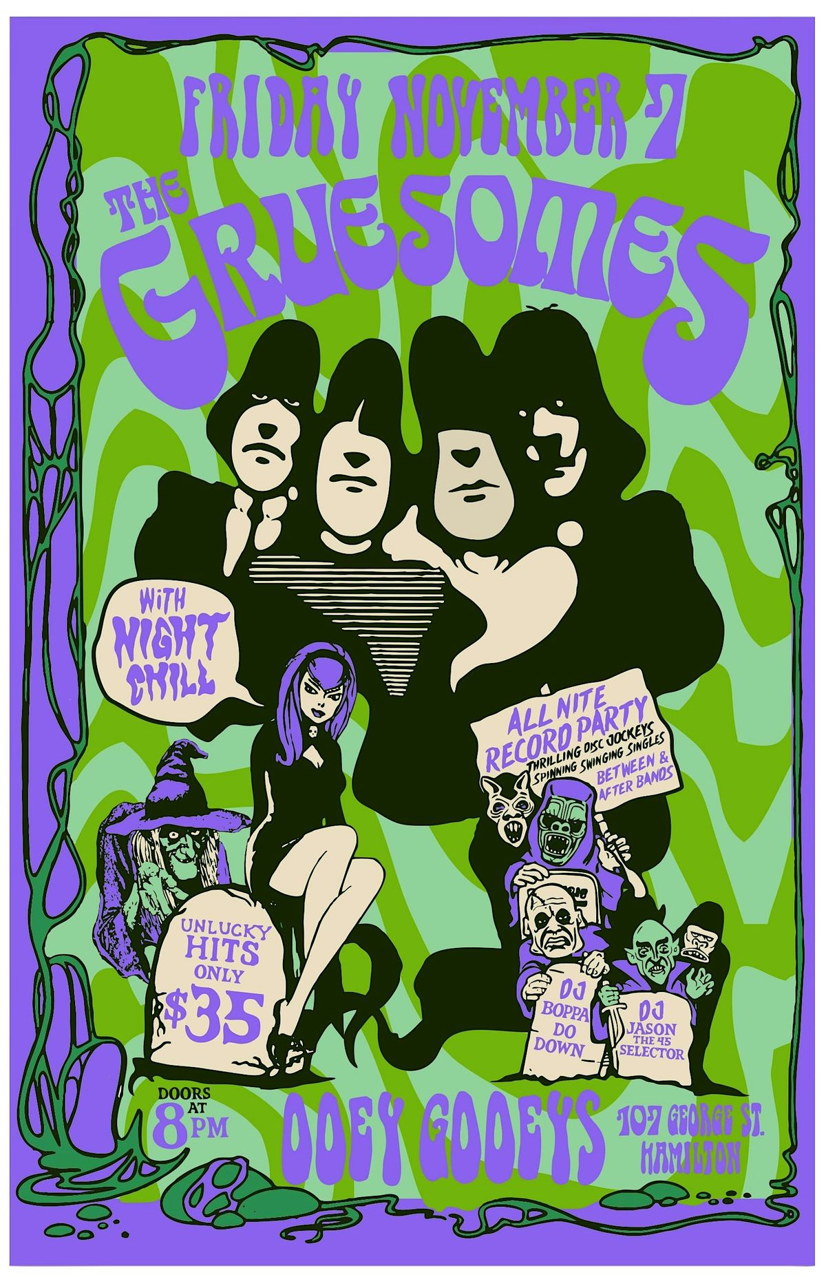 The Gruesomes w/ Night Chill & Djs; Boppa Do Down & The 45 Selector, 7 November | Event in Hamilton