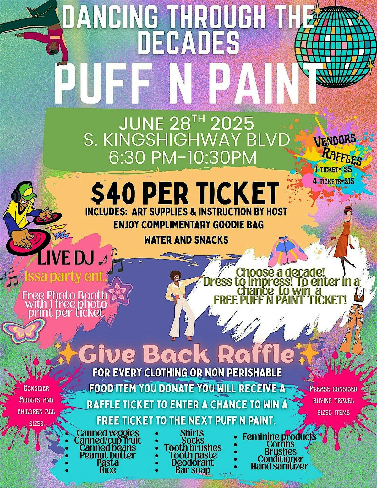 Dancing Through The Decades Puff n Paint, 28 June | Event in St. Louis | AllEvents