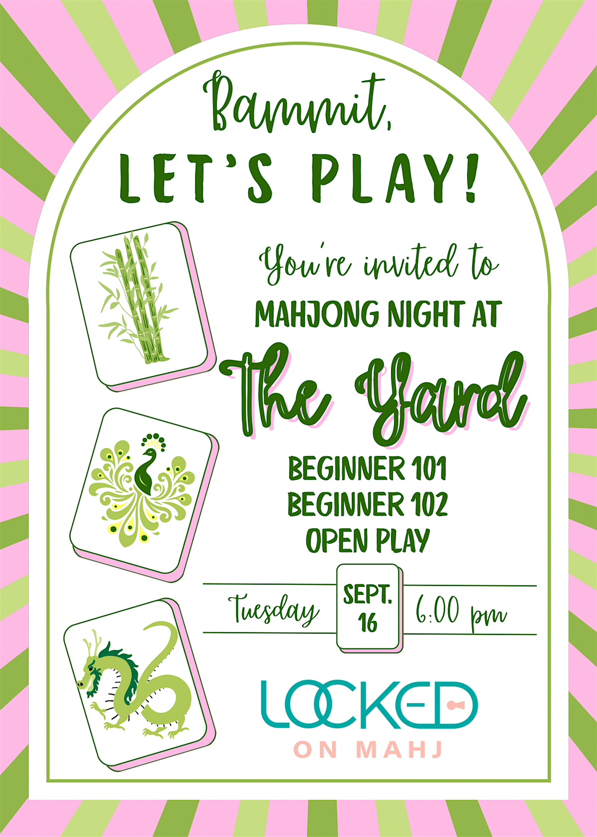 Mahjong @ The Yard, 16 September | Event in Jonesboro | AllEvents