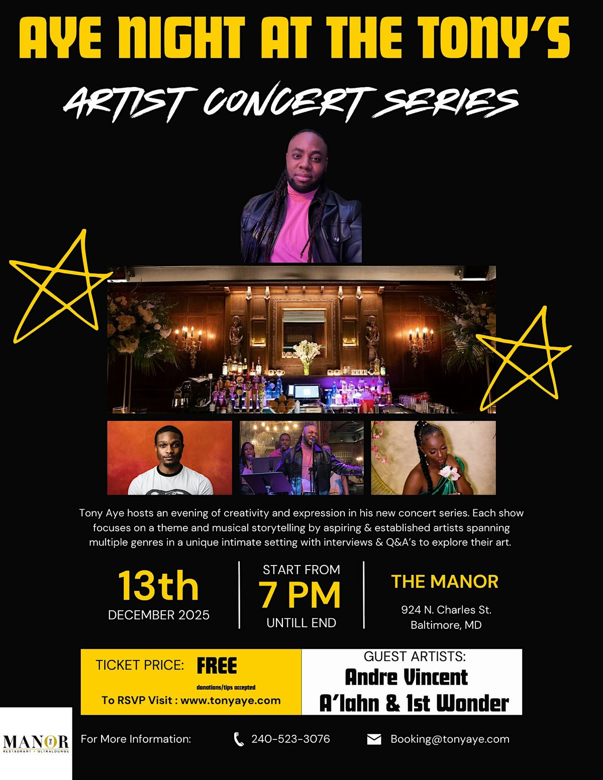 AYE Night At The Tony's, 13 December | Event in Baltimore | AllEvents
