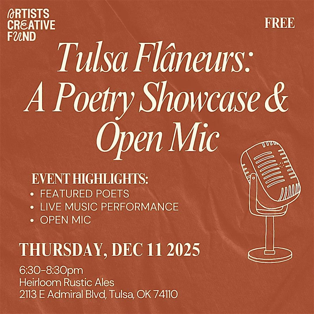 Tulsa Flâneurs: A Poetry Showcase & Open Mic, 11 December | Event in Tulsa | AllEvents