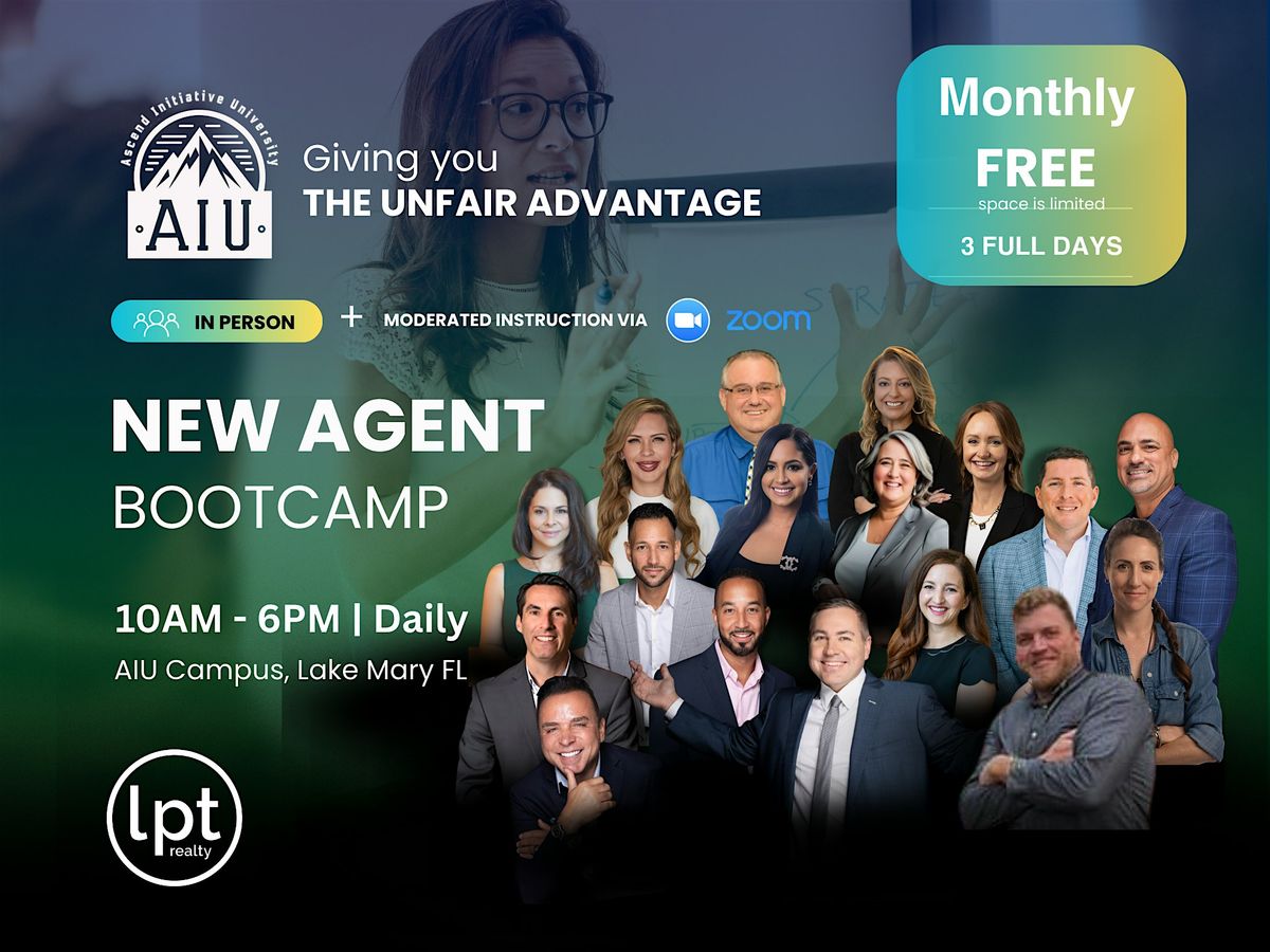 NEW AGENT BOOTCAMP - June 24, 25 & 26, 24 June | Event in Lake Mary | AllEvents