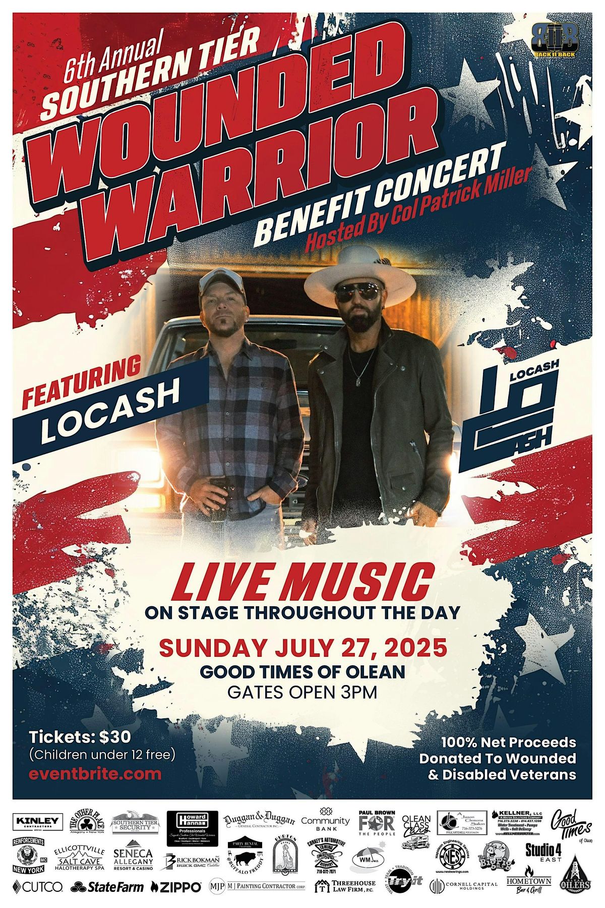 Southern Tier Wounded Warrior Benefit Concert featuring LOCASH | Event in Olean | AllEvents