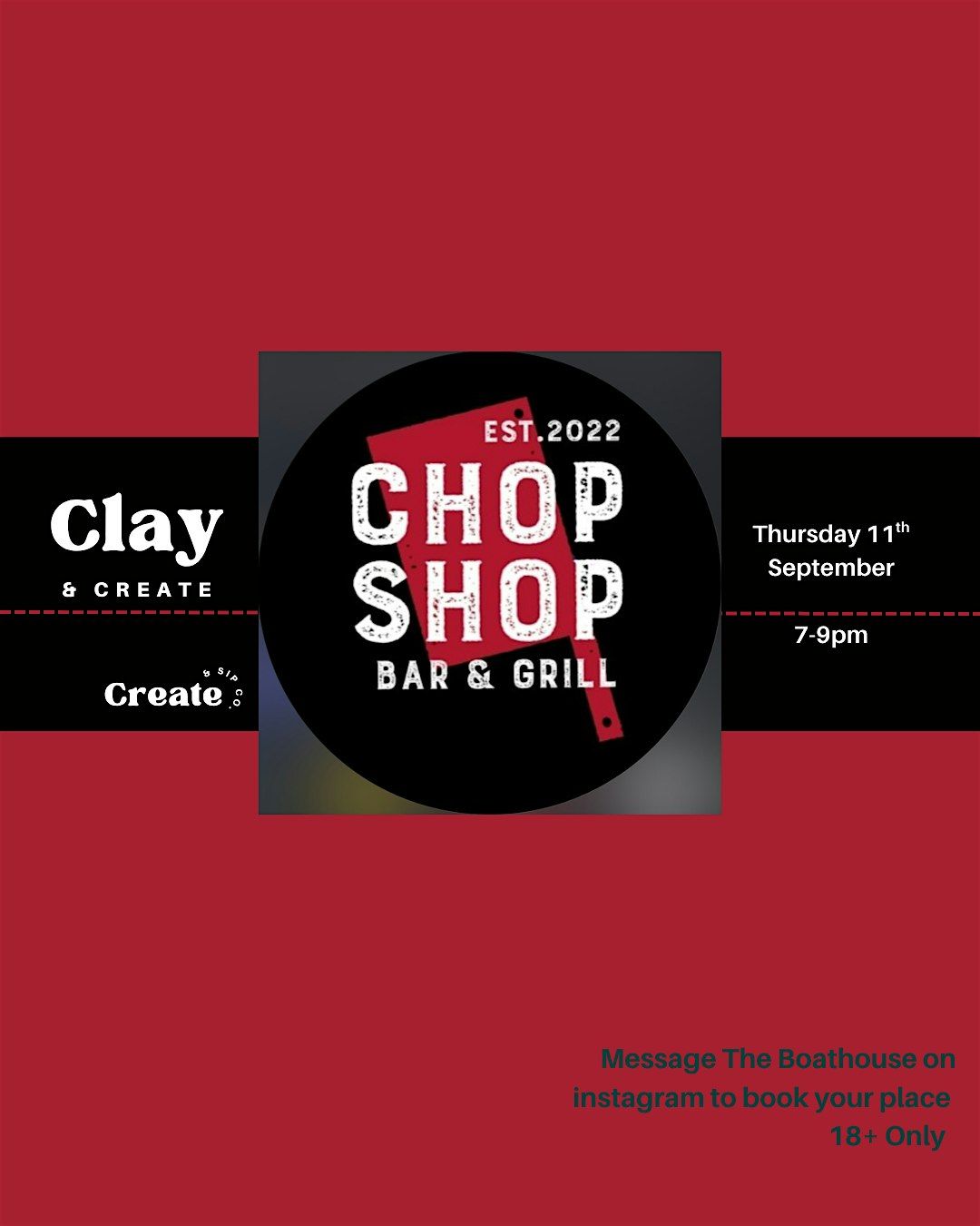 Create and Sip Co. Presents Clay and Create at The Chop Shop Bar and Grill, 11 September | AllEvents