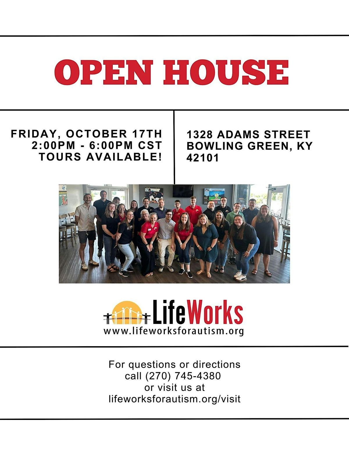 LifeWorks Open House, 17 October | Event in Bowling Green | AllEvents