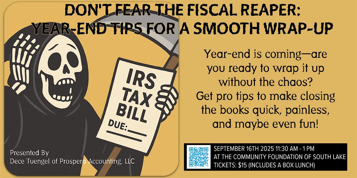 Don’t Fear the Fiscal Reaper: Year-End Tips for a Smooth Wrap-Up, 16 September | Event in Clermont | AllEvents