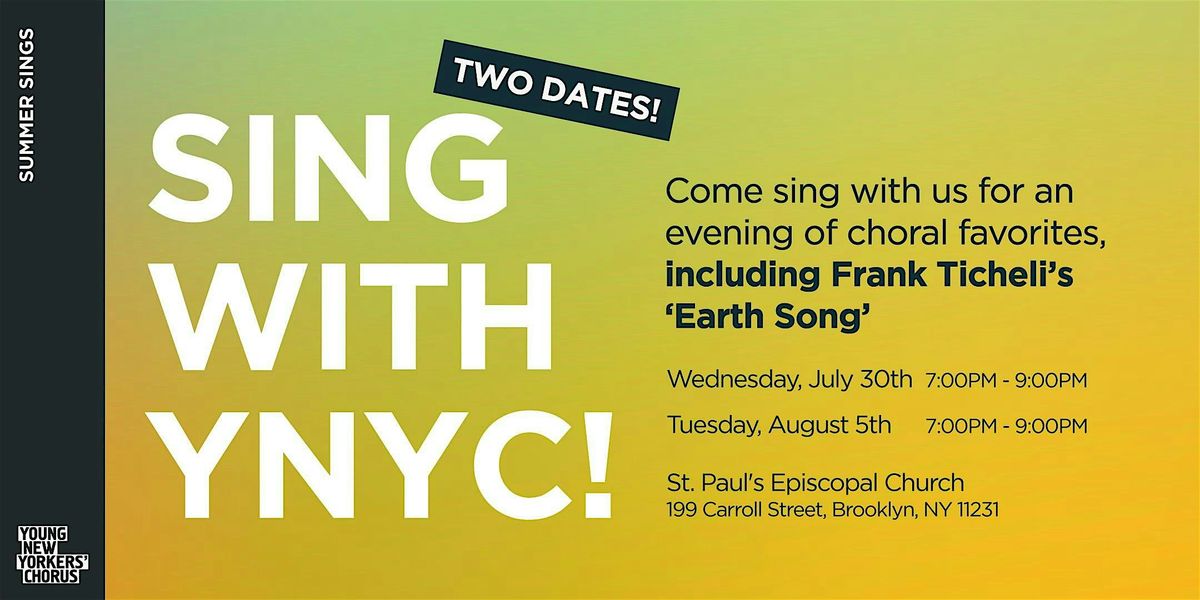 YNYC 2025 Summer Sings, 30 July | Event in Brooklyn | AllEvents