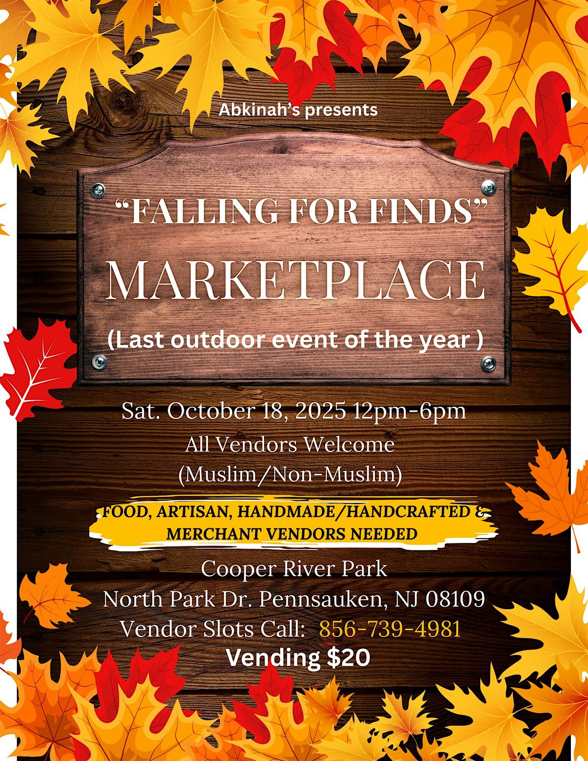 Falling for Finds Marketplace, 18 October | Event in Pennsauken | AllEvents