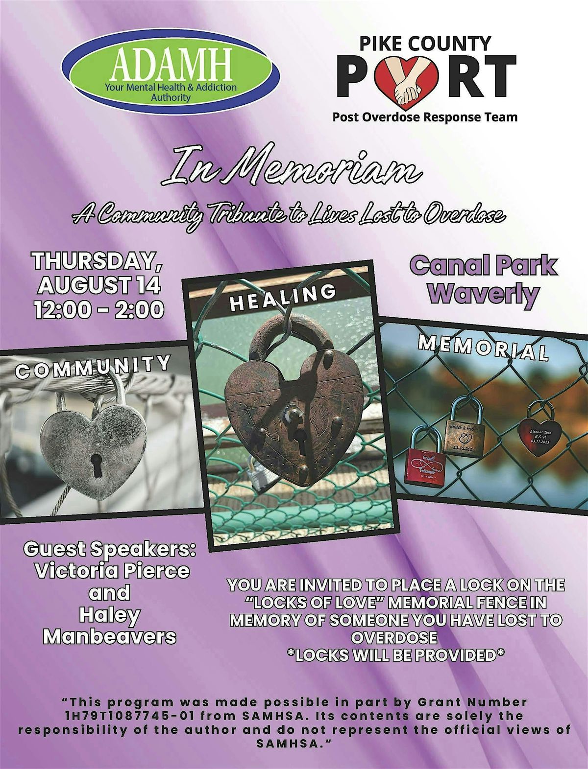 In Memoriam: A Community Tribute to Lives Lost to Overdose, 14 August | Event in Waverly | AllEvents