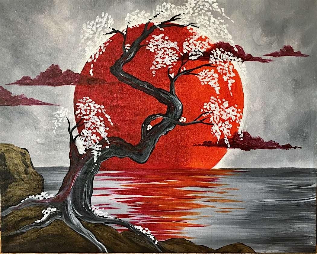 Paint and Sip - Japanese Crimson Moon - St. Charles, IL, 16 August | Event in St. Charles | AllEvents