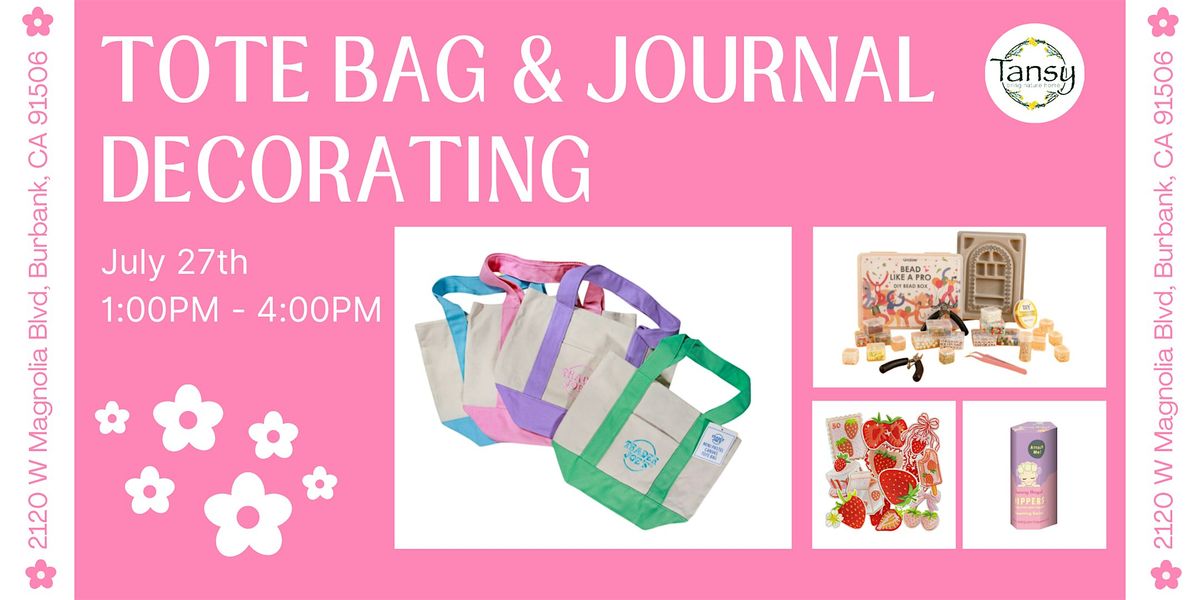 Tote Bag & Journal Decorating with SFV Craft Club, 27 July | Event in Burbank | AllEvents