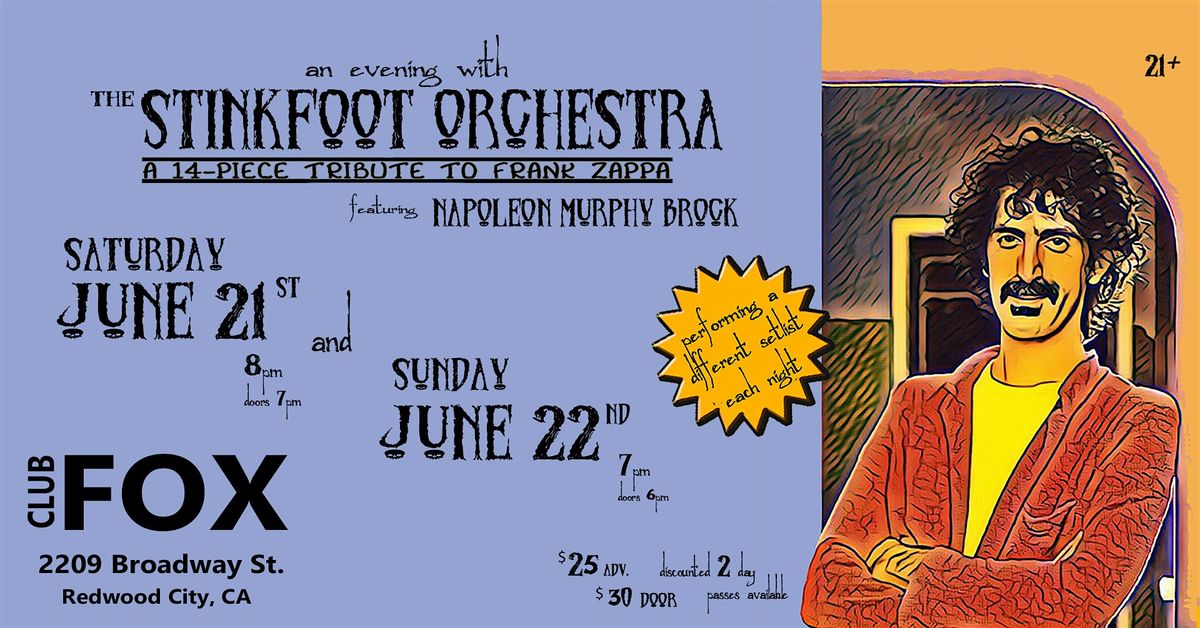 An Evening With the STINKFOOT ORCHESTRA Featuring Napoleon Murphy Brock, 22 June | Event in Redwood City | AllEvents