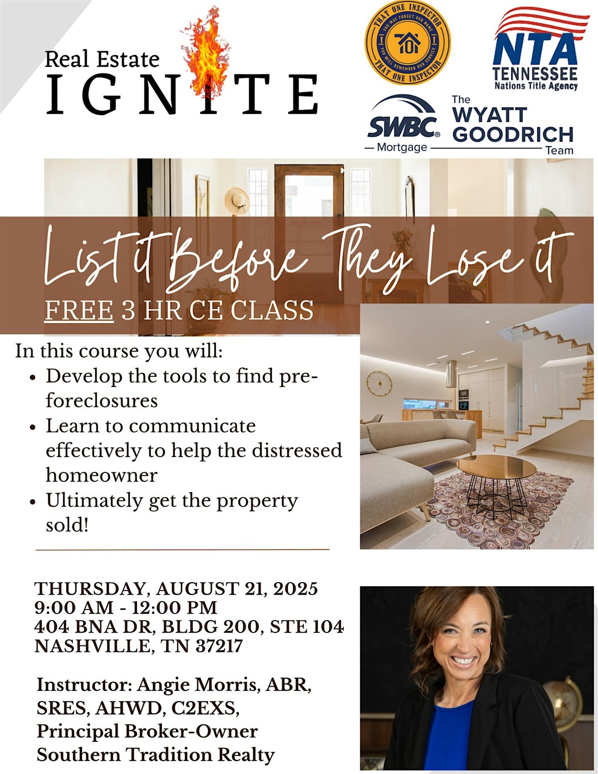 FREE 3-HR CE FOR REALTORS: List it Before They Lose It, 21 October | Event in Springfield | AllEvents