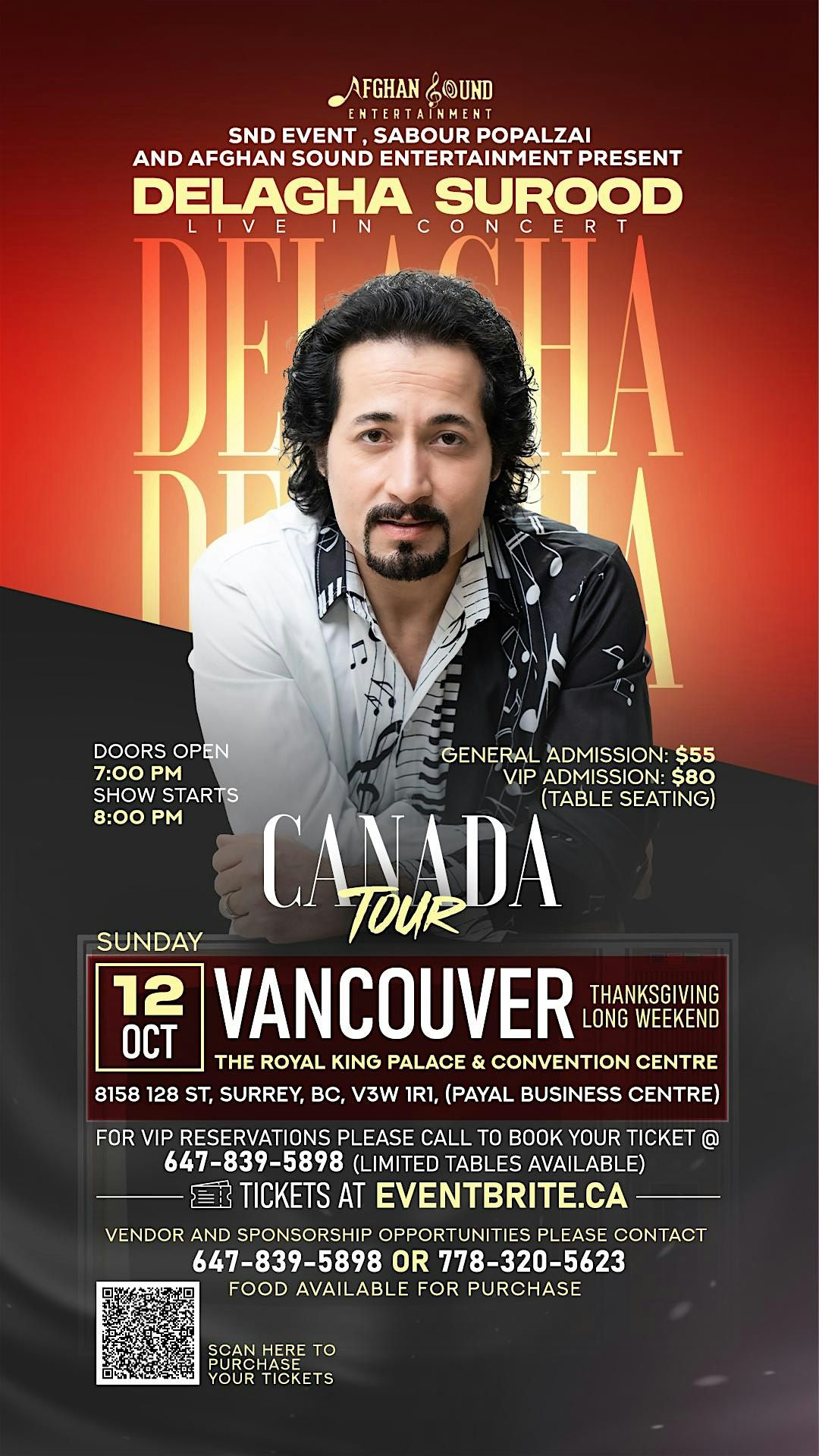 Afghan Sound Entertainment Presents: DELAGHA SUROOD Live In Vancouver, 12 October | Event in Surrey | AllEvents