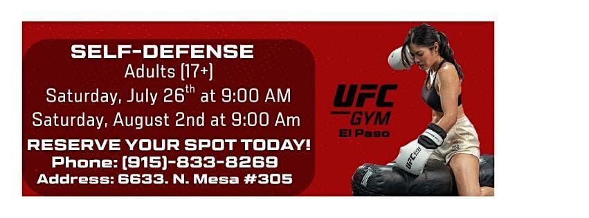UFC GYM Presents: Self Defense Saturdays, 2 August | Event in El Paso | AllEvents