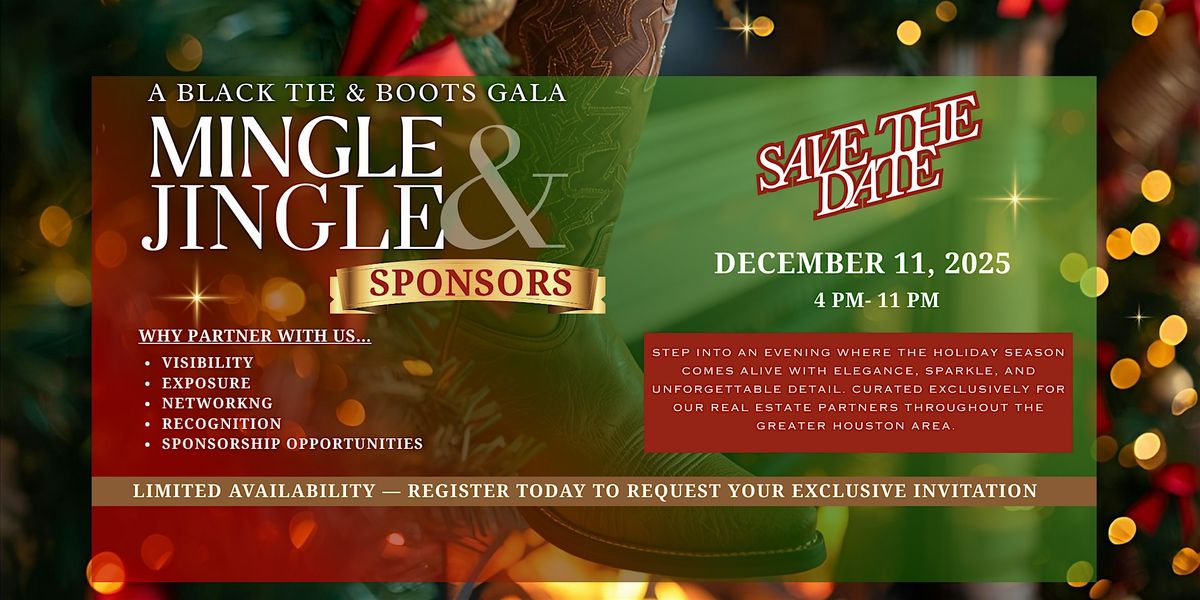 Save the Date Sponsors-Mingle & Jingle: Black Tie & Boots Gala, 11 December | AllEvents