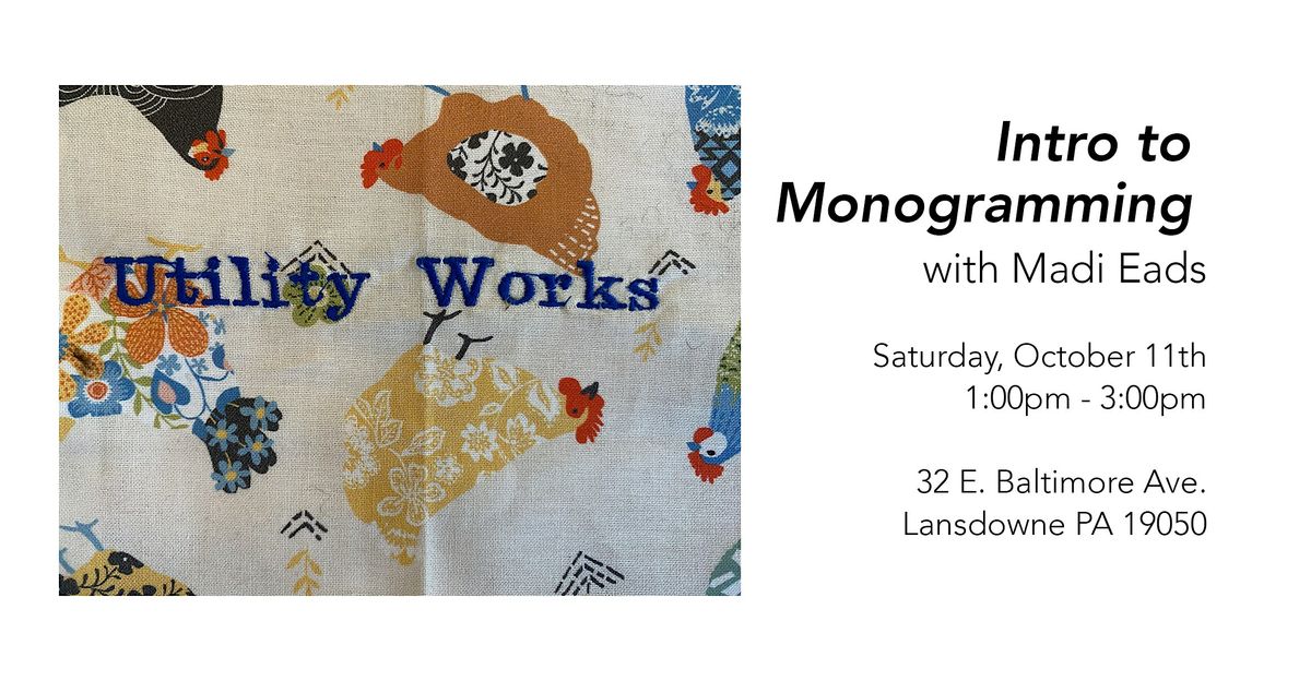Intro to Monogramming, 11 October | Event in Lansdowne | AllEvents