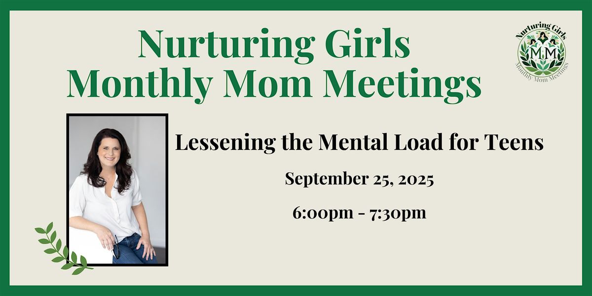 Nurturing Girls Monthly Meeting for Moms, 25 September | Online Event | AllEvents