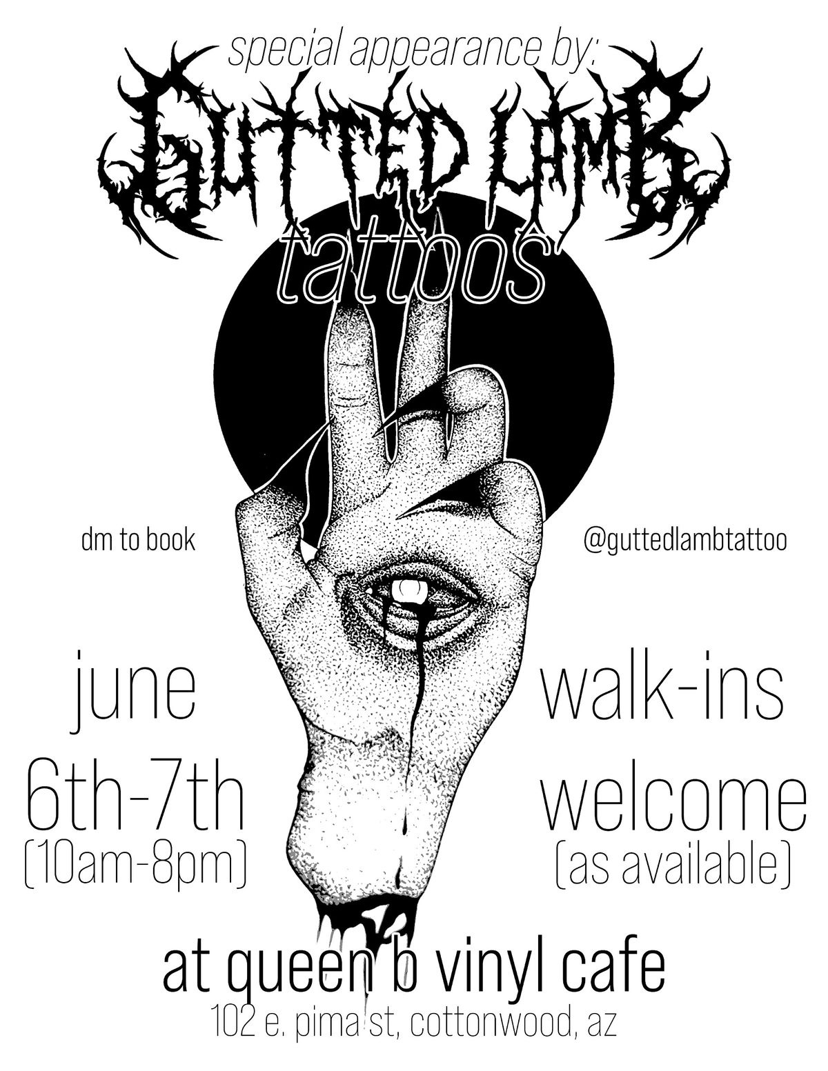 Guest Tattoo Spot: Gutted Lamb, 6 June | Event in Cottonwood | AllEvents