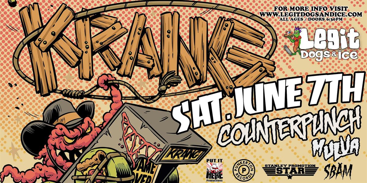 KRANG, COUNTERPUNCH, & MULVA, 7 June | Event in South Elgin | AllEvents