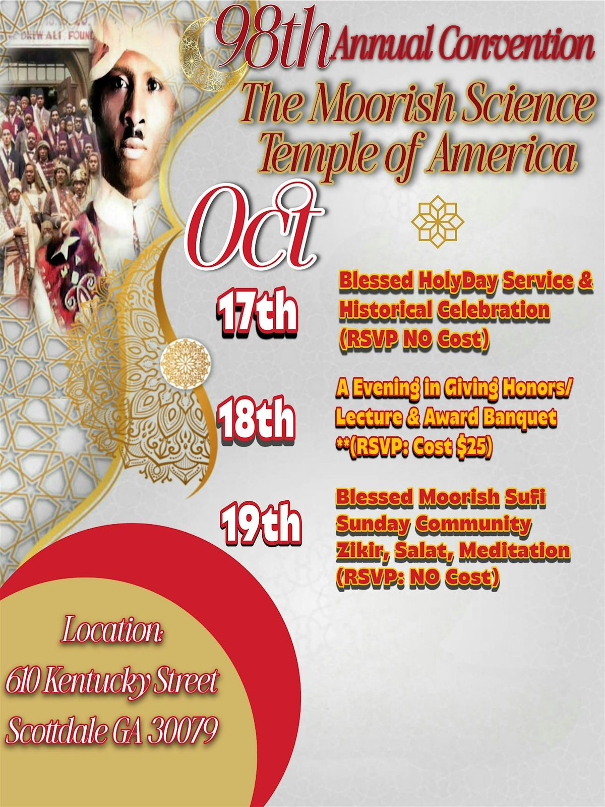 98th Annual Convention of the Moorish Science Temple of America, 17 October | Event in Scottdale | AllEvents