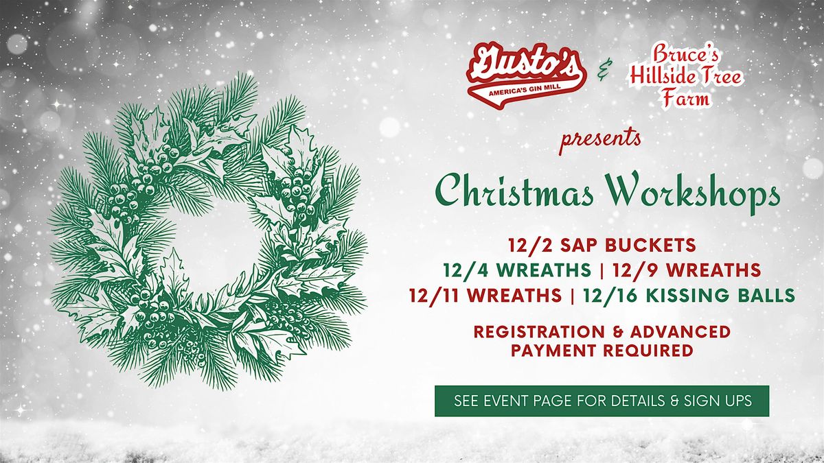12/9/25 Wreath Workshop at Gusto's, 9 December | Event in Barre | AllEvents