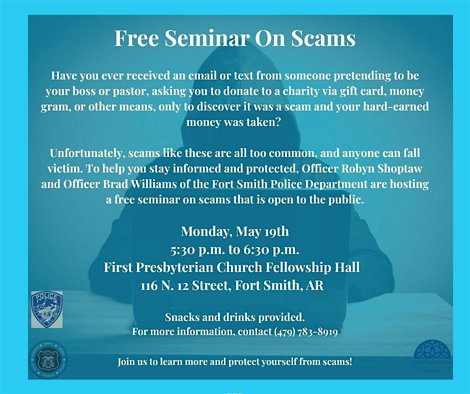 Free Seminar on Scams, 19 May | Event in Fort Smith | AllEvents
