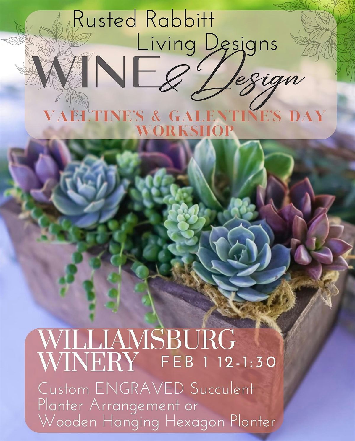 Custom Engraved Succulent Planter Workshop, 27 July | Event in Lanexa | AllEvents