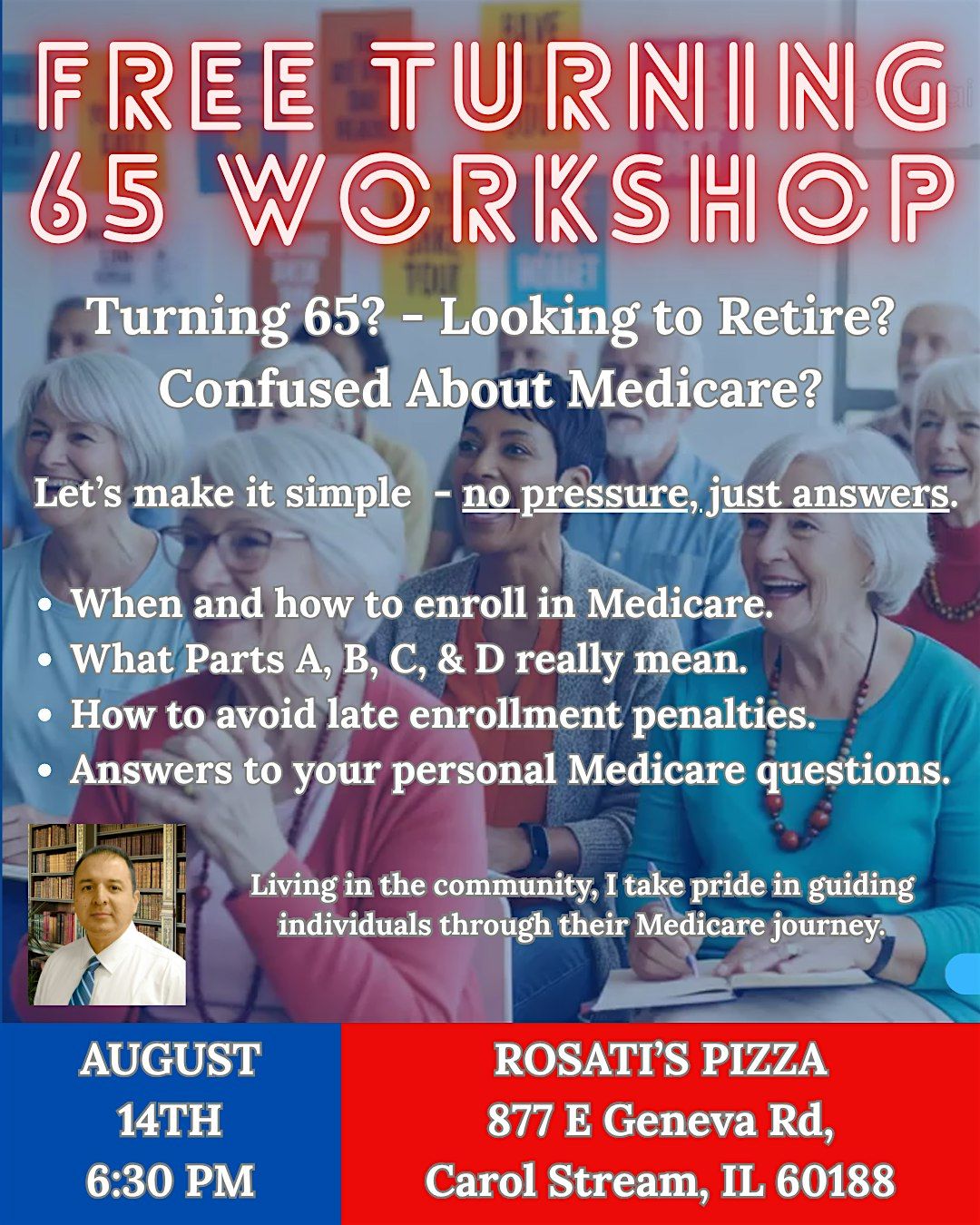 FREE Turning 65 Workshop, 14 August | Event in Carol Stream | AllEvents