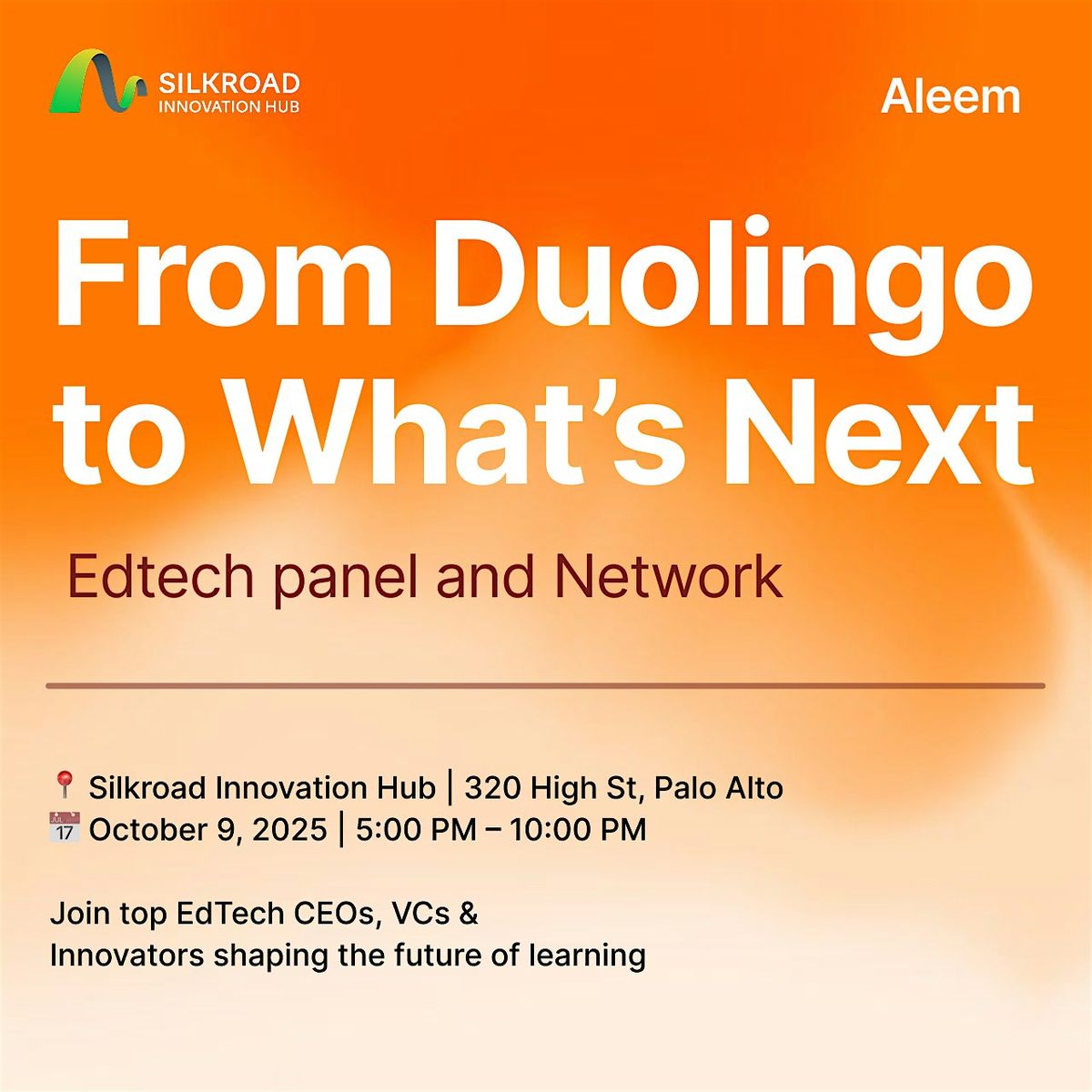 From Duolingo to What's Next - Edtech Panel and Network, 9 October | Event in Palo Alto | AllEvents