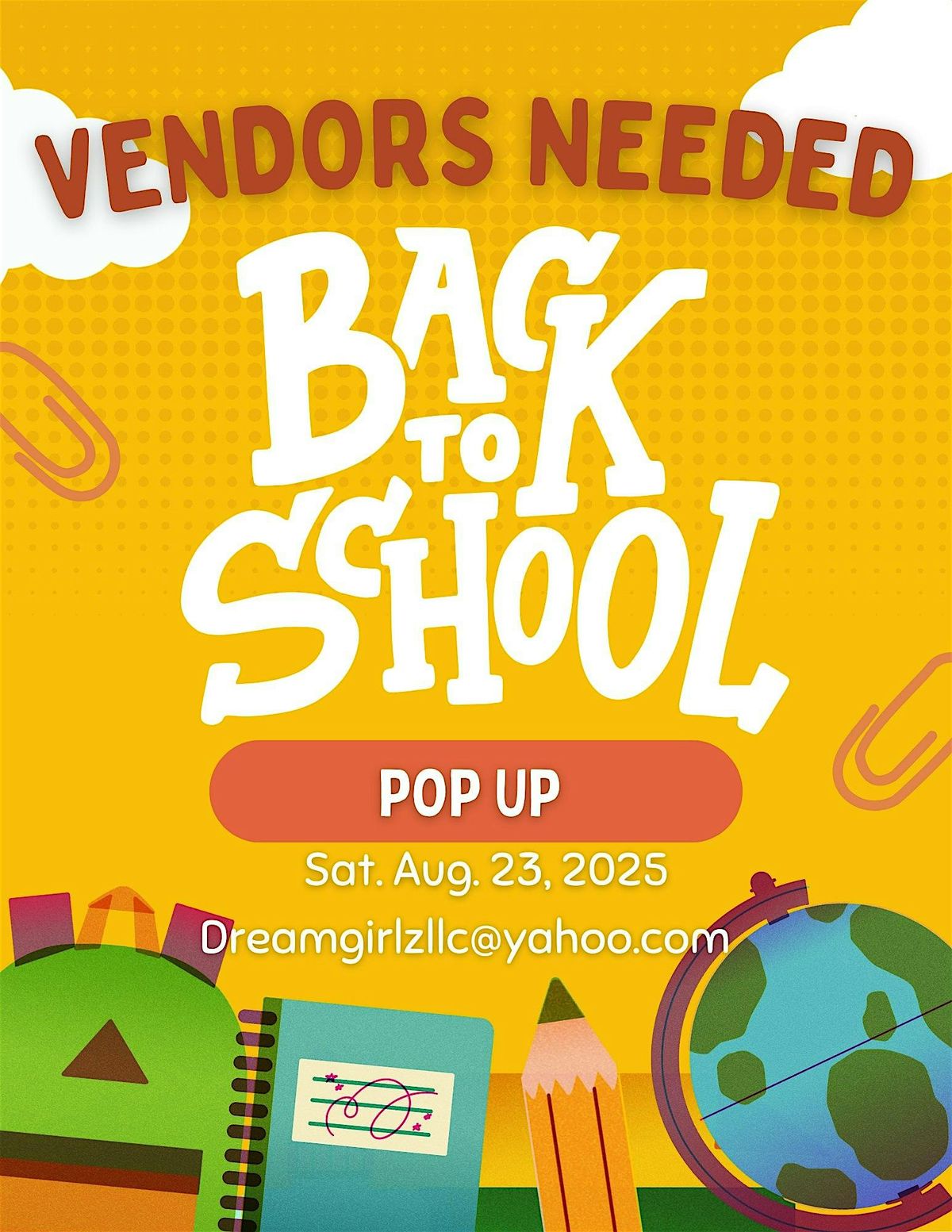 VENDORS NEEDED-BACK TO SCHOOL POP UP, 23 August | Event in Rutherford | AllEvents