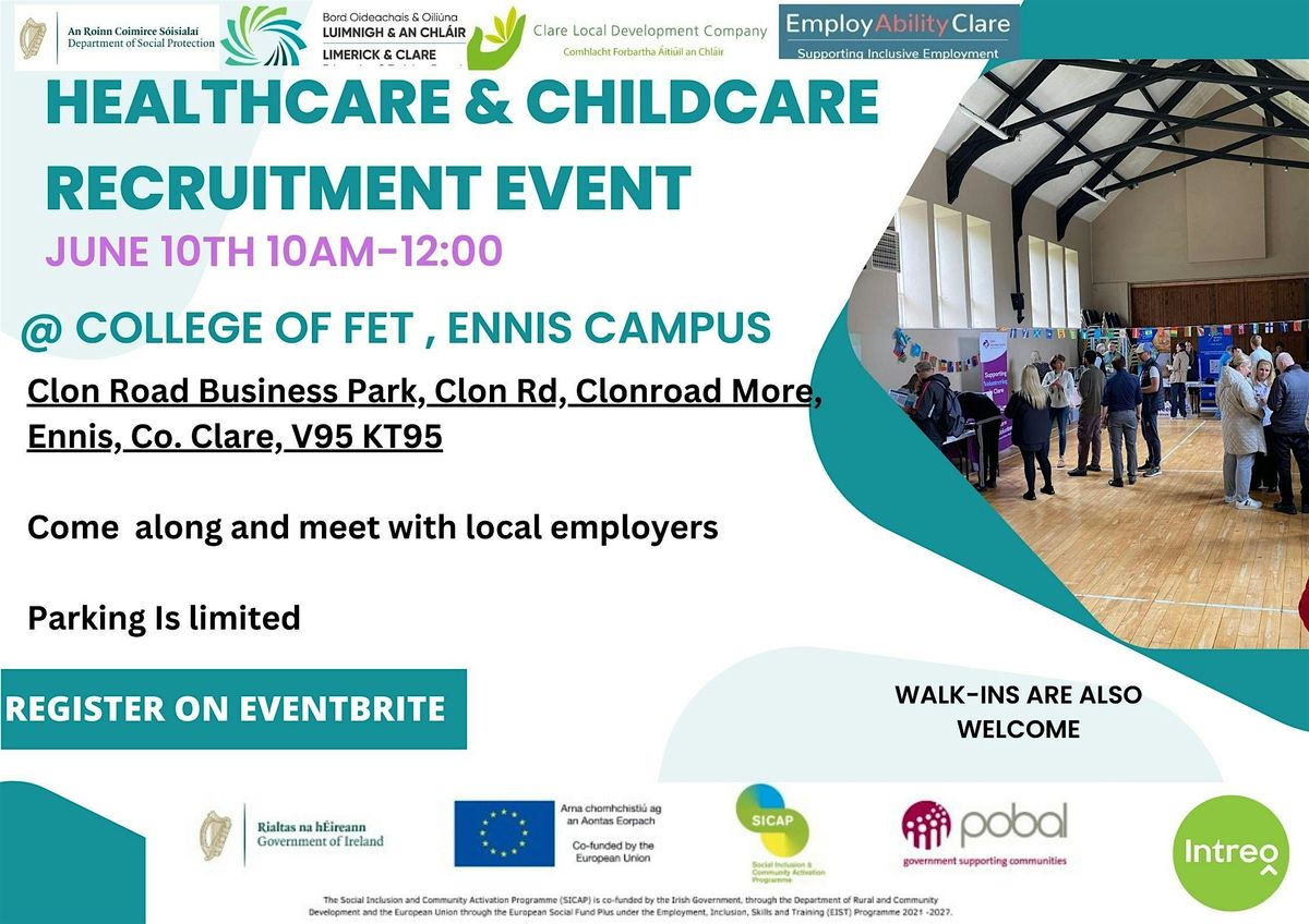 Healthcare & Childcare Recruitment Event, 10 June | Event in Ennis | AllEvents