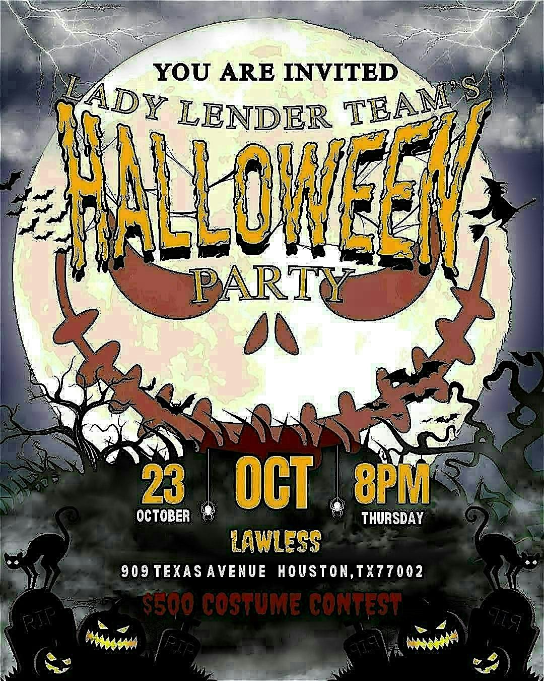 LADY LENDER TEAM HALOWEEN PARTY, 23 October | Event in Houston | AllEvents