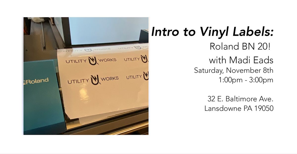 Intro to the Roland BN-20: Turn Your Art into Stickers!, 8 November | Event in Lansdowne | AllEvents