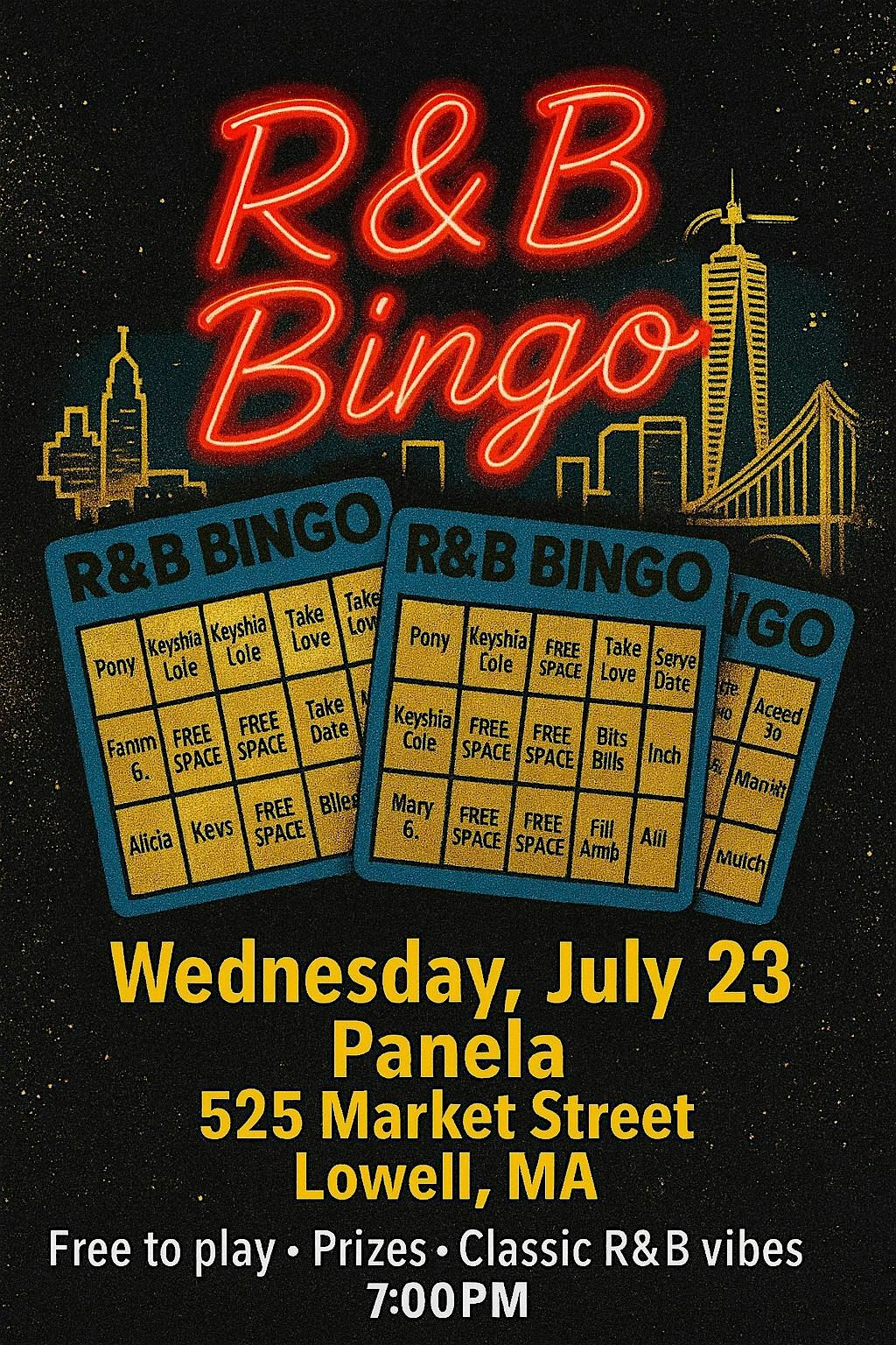 R&B Bingo, 23 July | Event in Lowell | AllEvents