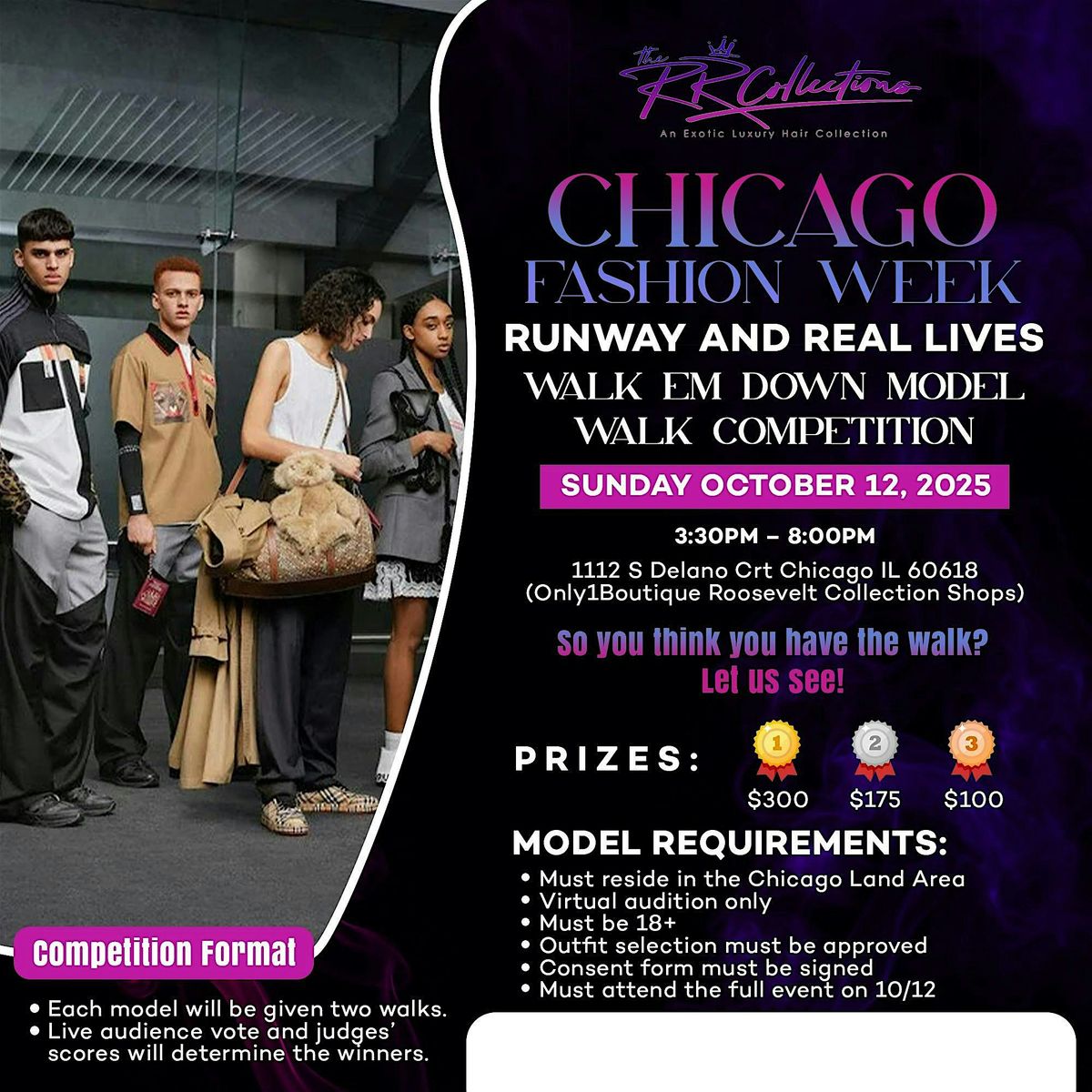 Runway & Real Lives – Walk Em Down Model Walk Competition, 12 October | Event in Chicago | AllEvents