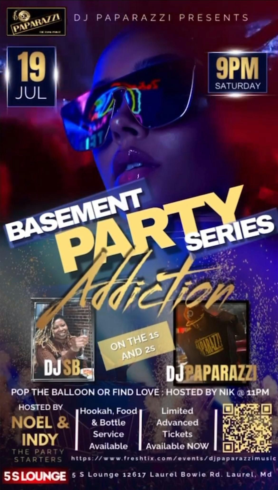 BASEMENT PARTY SERIES : ADDICTION, 19 July | Event in Laurel | AllEvents