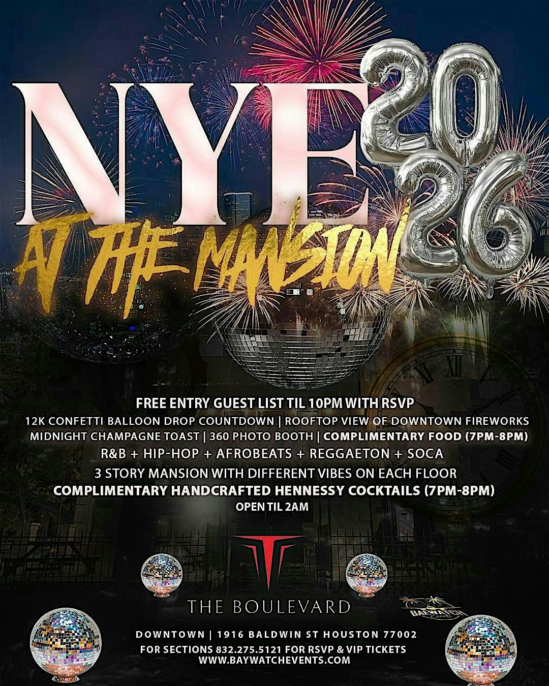 NYE AT THE MANSION WITH ROOF TOP|DOWNTOWN HTX!, 31 December | Event in Houston | AllEvents