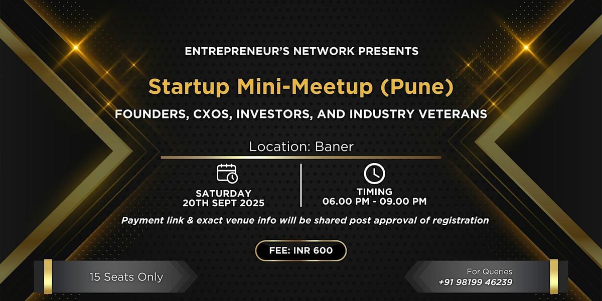 Startup Mini Meetup (Pune), 20 September | Event in Pune | AllEvents