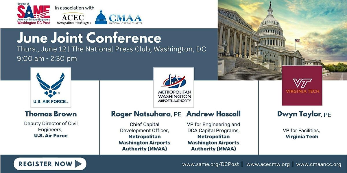SAME DC / ACEC MW / CMAA NCC - June 12 - 2025 June Joint Conference | Event in Washington | AllEvents