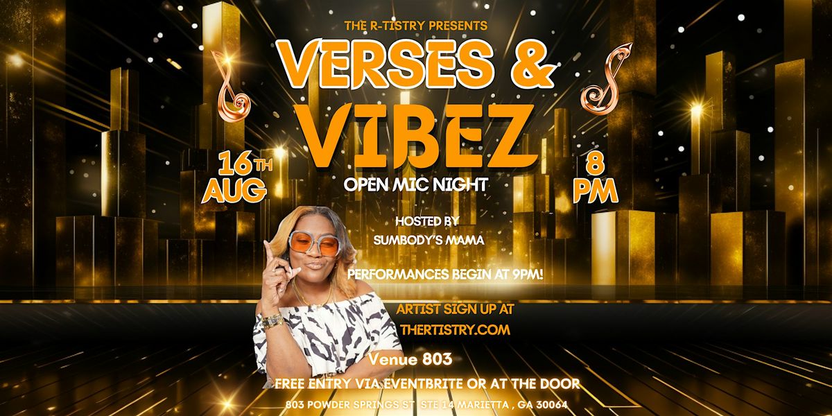The R-Tistry presents " Verses & Vibez" Open mic night!, 16 August | Event in Marietta | AllEvents
