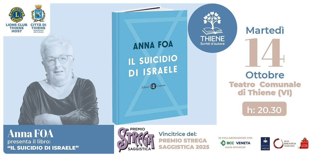 Anna Foa - Thiene Scritti d'autore, 14 October | Event in Thiene | AllEvents