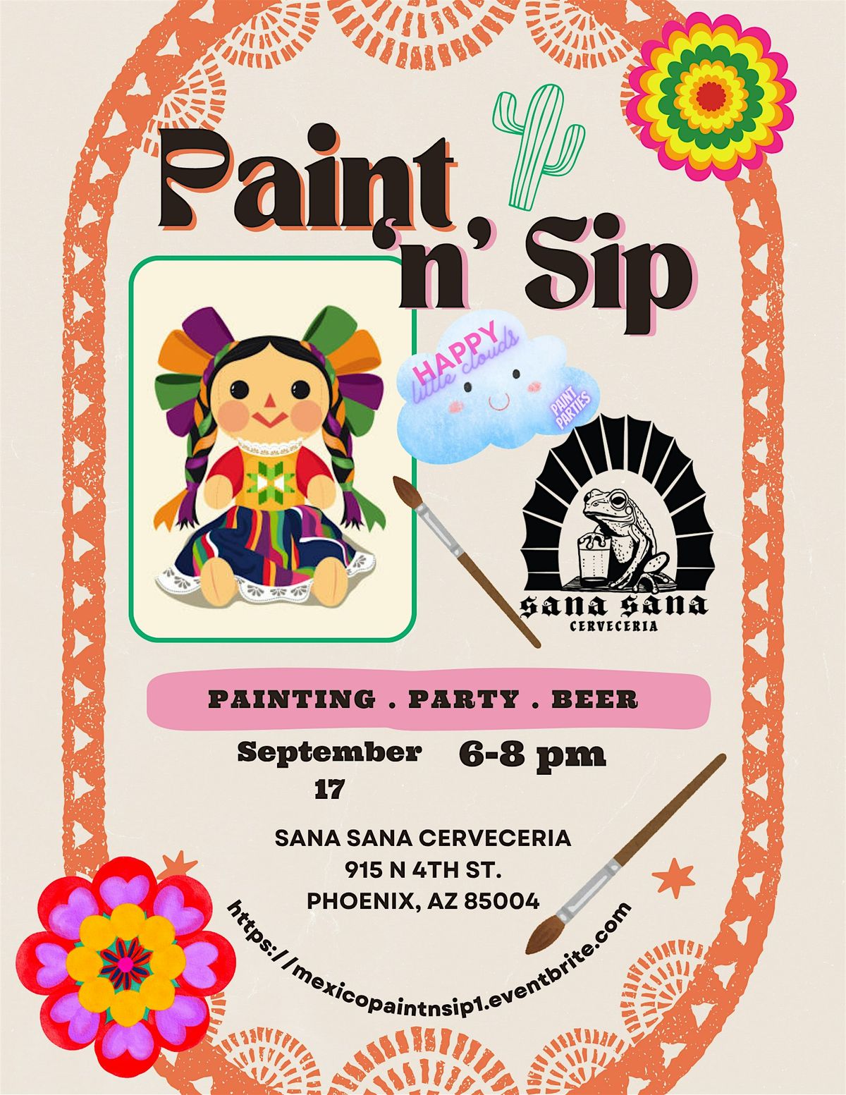 Mexican Independence Day Muneca Paint and Sip at Sana Sana!, 17 September | Event in Phoenix | AllEvents