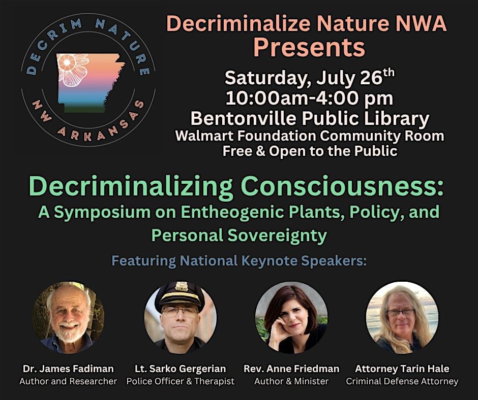Decriminalizing Consciousness: A Symposium, 26 July | Event in Bentonville | AllEvents