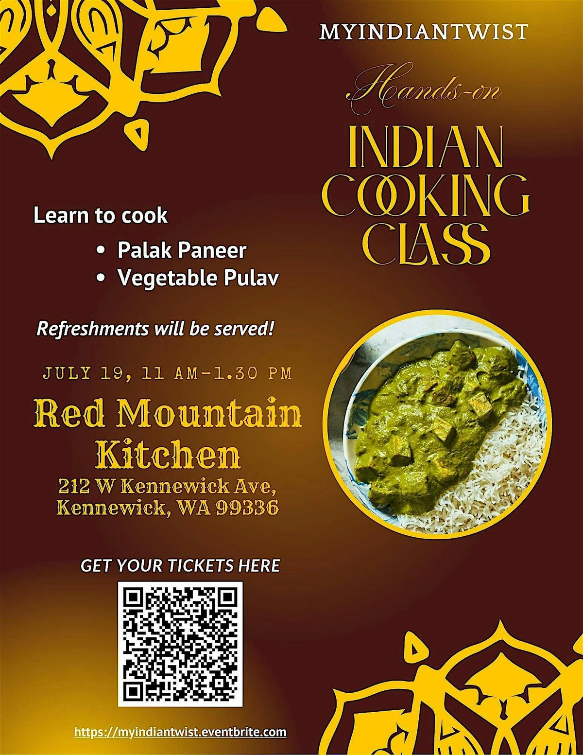 Hands-On Indian Cooking Class | Event in Kennewick | AllEvents